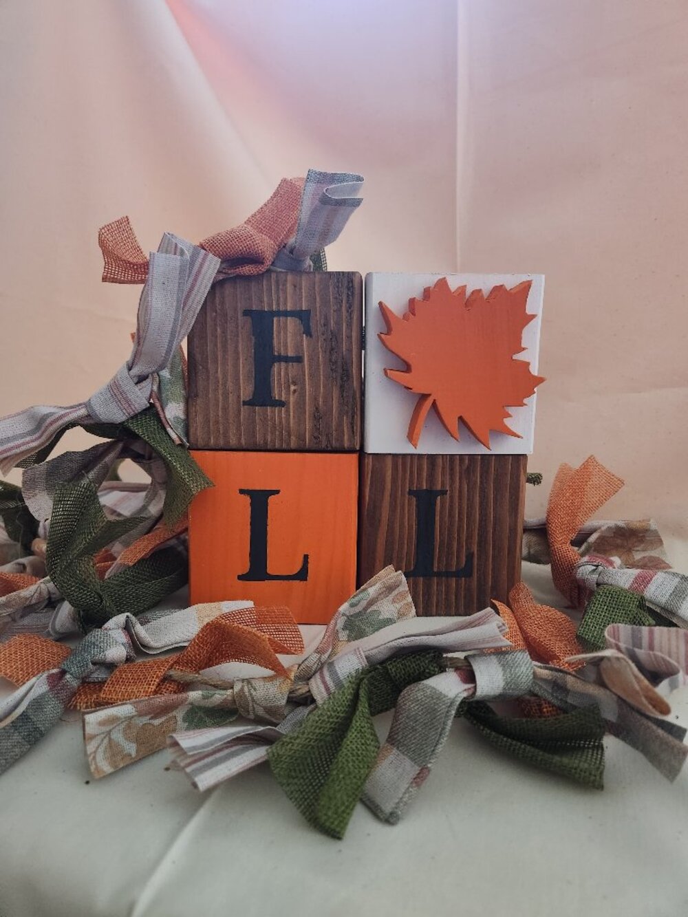 Handmade Wooden “FALL” Block Stack – Rustic Fall Decor